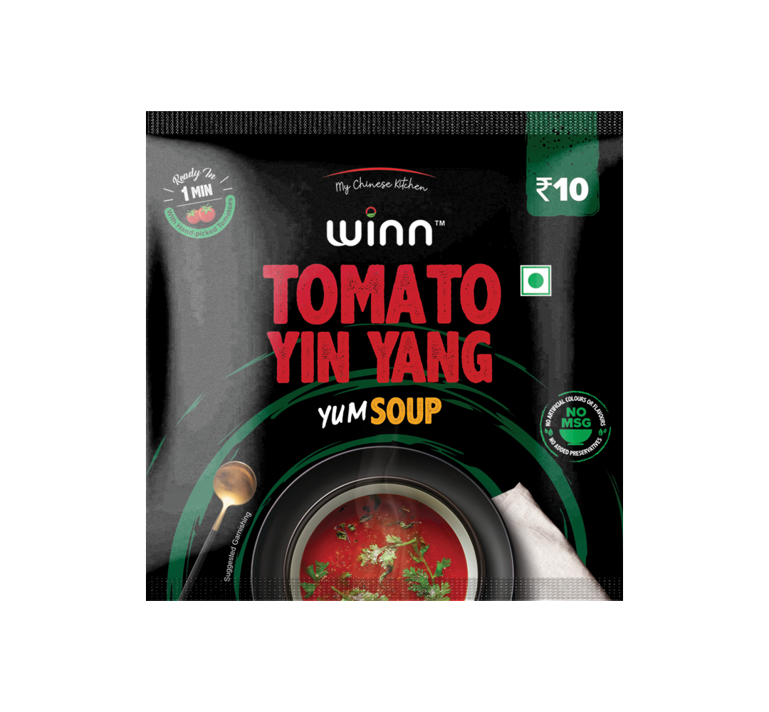 Winn Foods Tomato Ying Yang Yum Soup instant tomato soup mix ready in 1 minute no MSG no artificial colours no preservatives