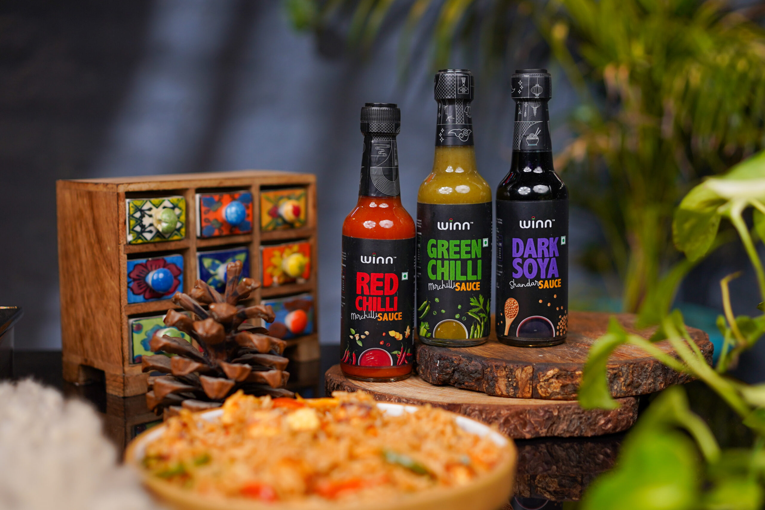 Desi Chinese | Winn Red Chilli Sauce | Winn Green Chilli Sauce | Winn Schezwan Chutney